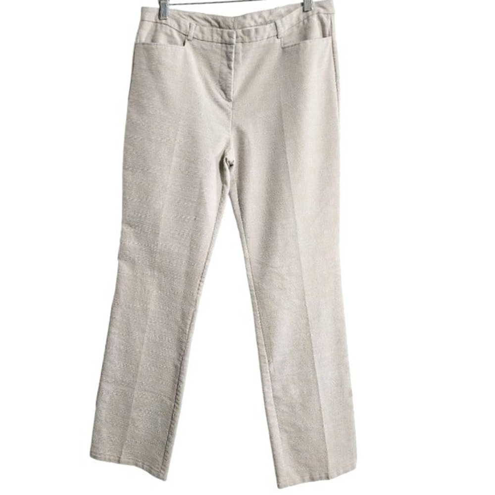 Worthington Straight Leg Cotton‎ Pants size 10beige mid rise
